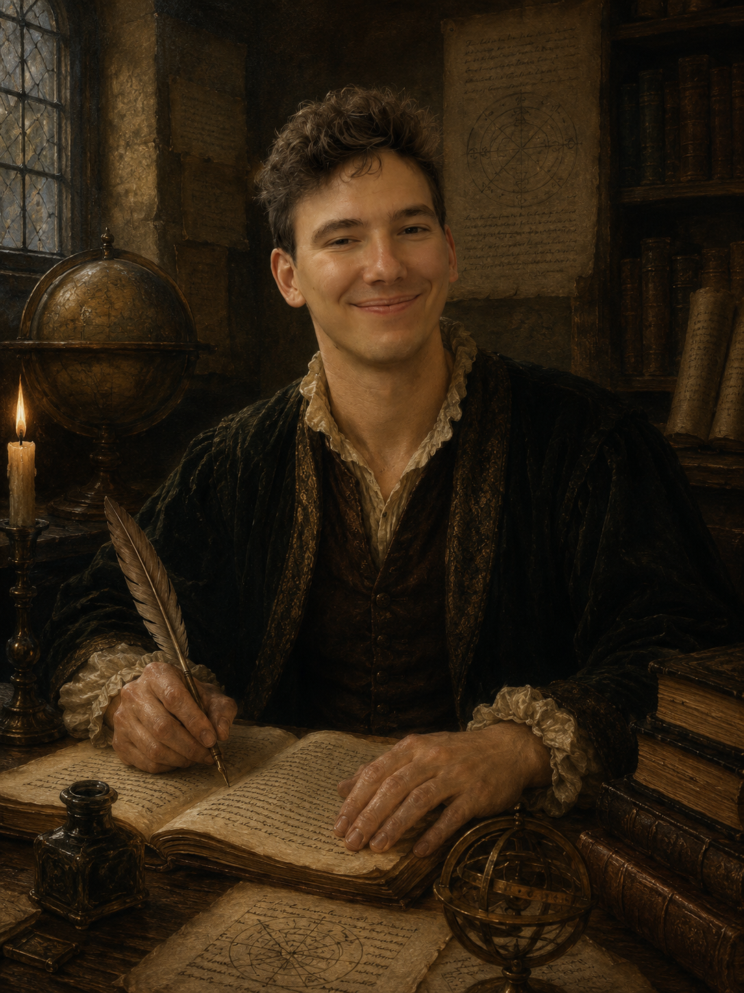 Bildnis von Tobias Sesterhahn von der Schreibfeder